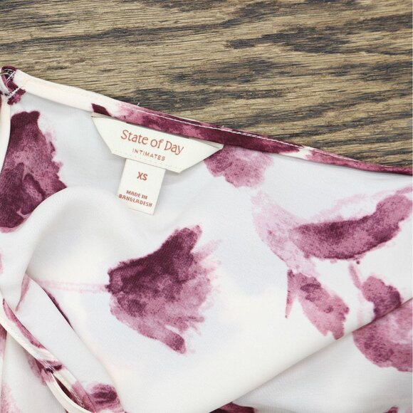 NWT State Of Day Silk Touch Solid Chemise Nightgown Watercolor Floral Pink XS - Picture 5 of 6
